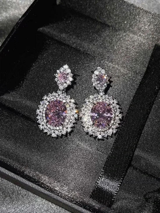 Pink Drop Earrings - Picture 2 of 2